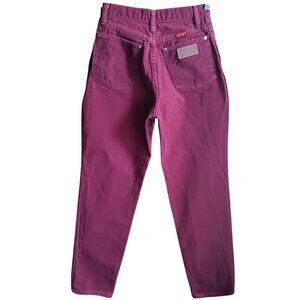 7/8x34 Vintage Wrangler High-Waisted Burgundy Cowgirl Jeans USA 1980's